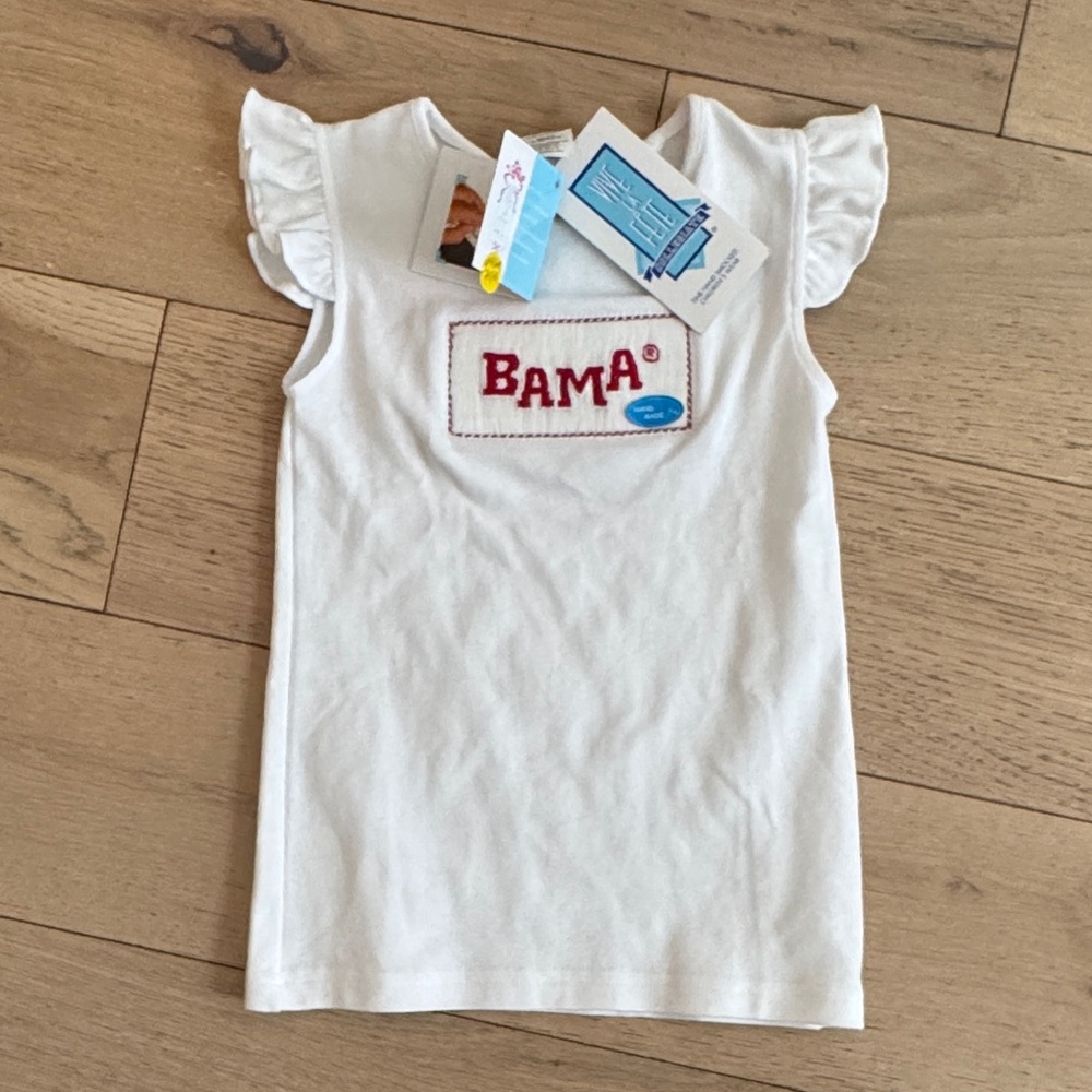 White Ruffle Sleeve BAMA Shirt Size 4